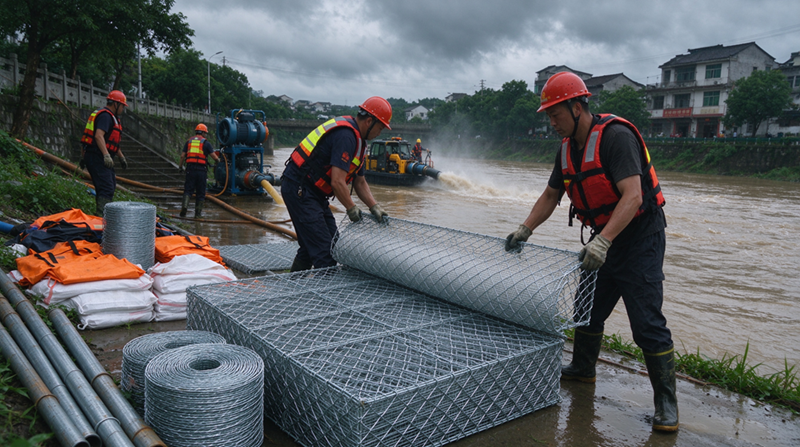 Il-Prodotti għall-Prevenzjoni tal-Għargħar ta' Changshu Jianghe Iwasslu Materjali Gabion & Galvanizzat tal-malji għall-Proġett ta' Appoġġ tad-Drenaġġ ta' Emerġenza tal-Mongolja ta' Ġewwa Il-Prodotti għall-Prevenzjoni tal-Għargħar ta' Changshu Jianghe Iwasslu Materjali Gabion & Galvanizzat tal-malji għall-Proġett ta' Appoġġ tad-Drenaġġ ta' Emerġenza tal-Mongolja ta' Ġewwa